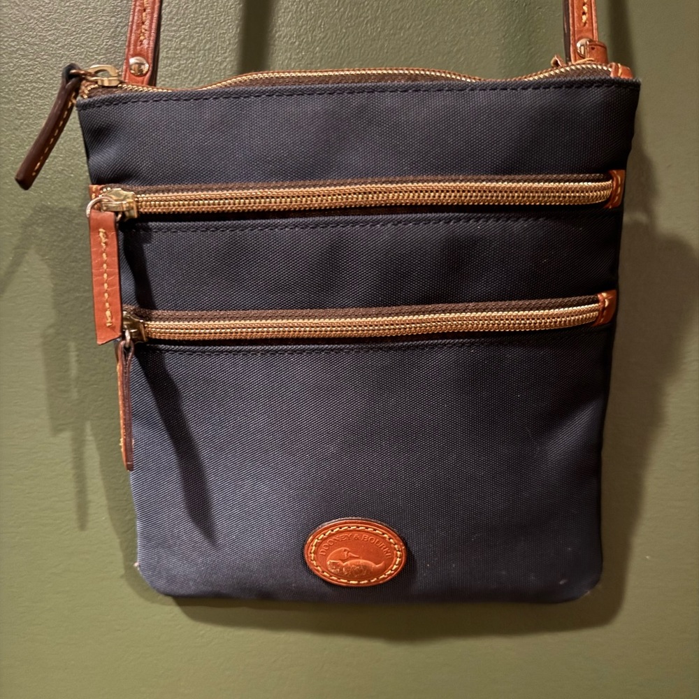 Navy Dooney & Bourke Nylon North South Triple Zip Women's Crossbody Bag